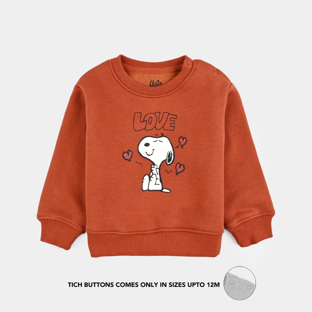 Infant Girls Fleece Sweatshirt (Love) - Orange