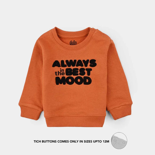 Infant Boys Jersey/Terry Sweatshirt - Orange