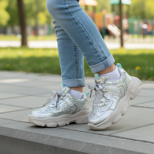 Girls Joggers 1369-SILVER