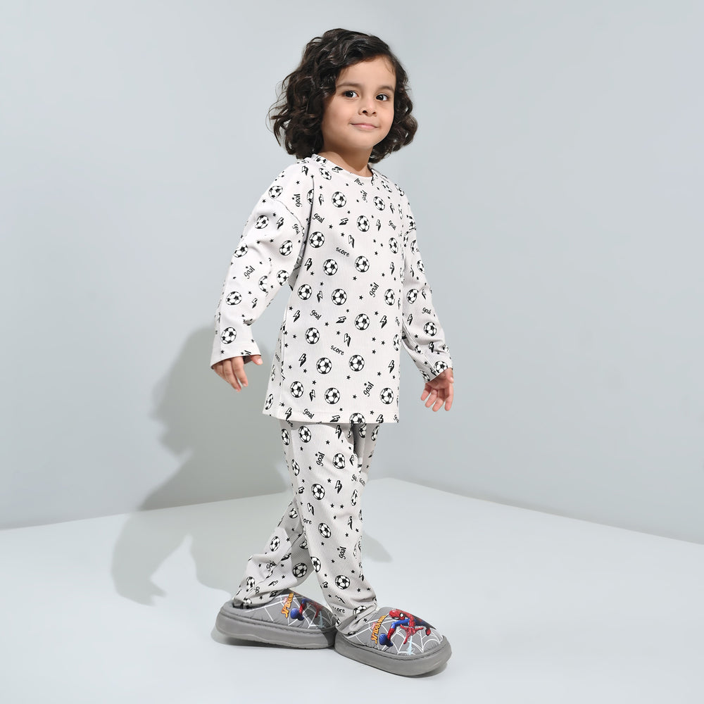 Boys Jersey/Terry Night Suit Goal-GREY