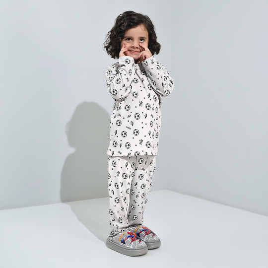 Boys Jersey/Terry Night Suit Goal-GREY