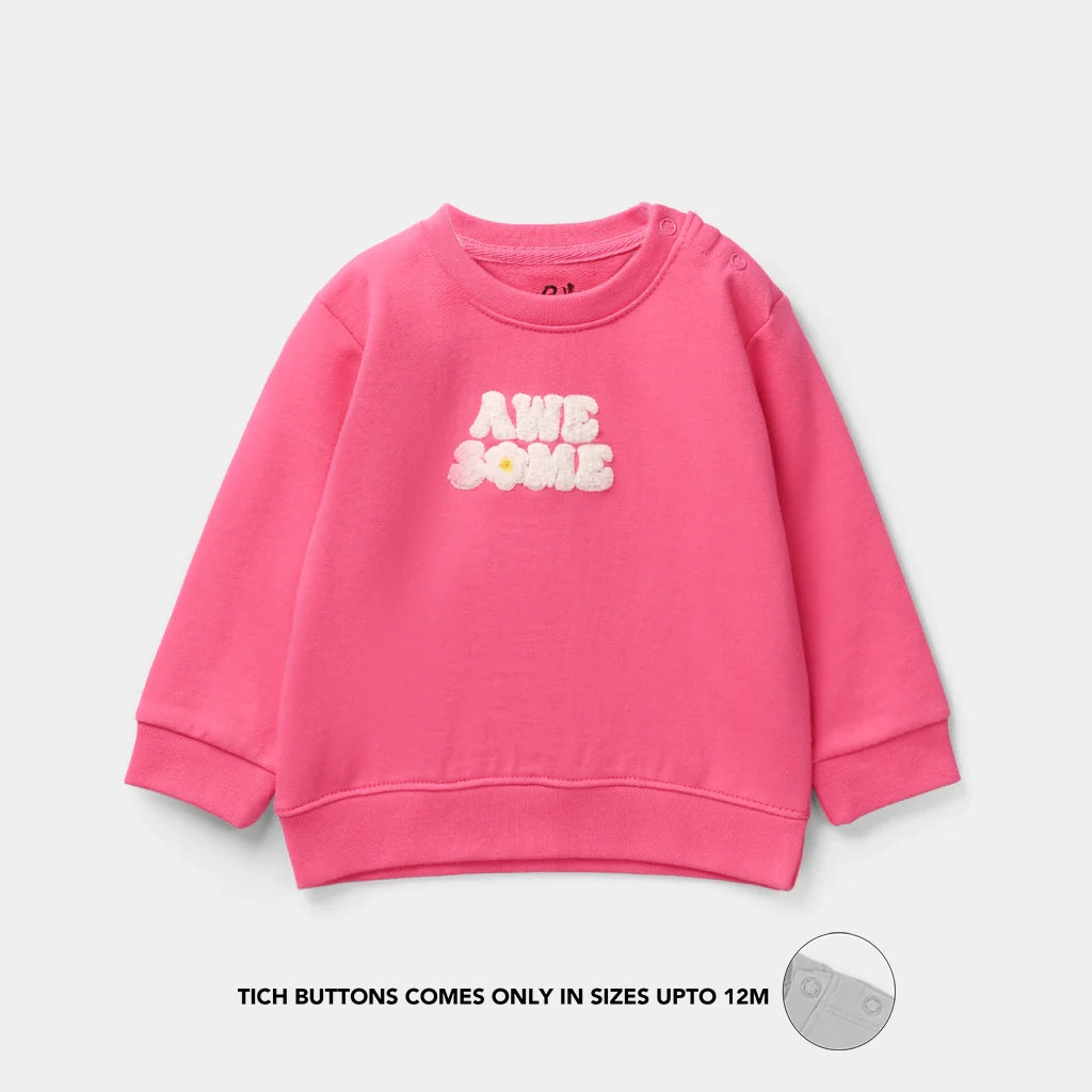 Infant Girls Jersey/Terry Sweatshirt - Pink