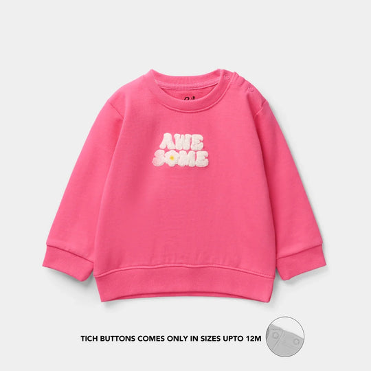Infant Girls Jersey/Terry Sweatshirt - Pink