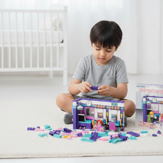 Build Own Light Up Hair & Beauty Salon Building Block Set