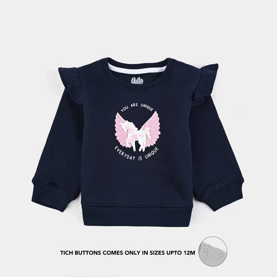 Infant Girls Fleece 2 Piece Suit-NAVY