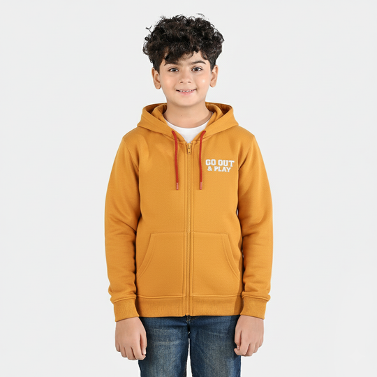 Boys Fleece Knitted Jacket Out & Play-Sun Flower