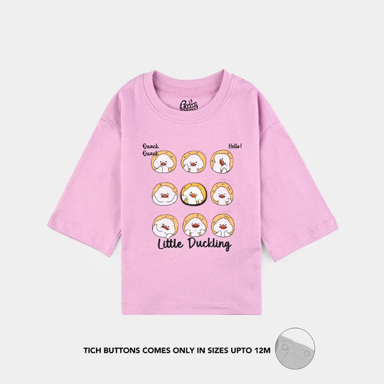 Infant Girls Jersey/Terry T-Shirt F/S Little Duckling-Pink