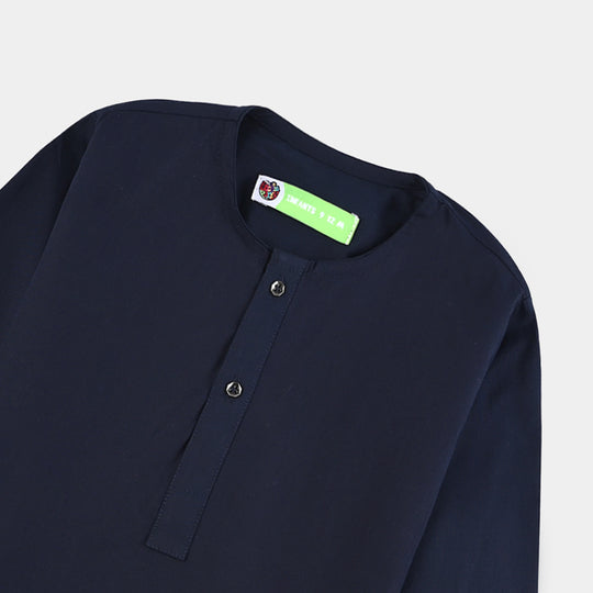 Infant Boys Cotton Poplin 3 Piece Suit (Pageant Blue)-NAVY