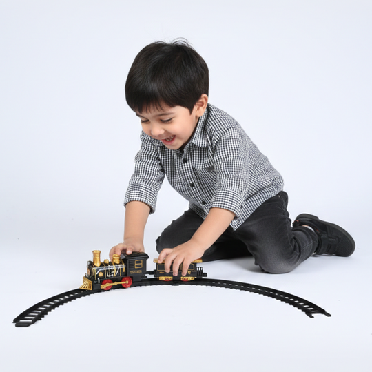Retro Train With Tack Toy Play Set For Kids
