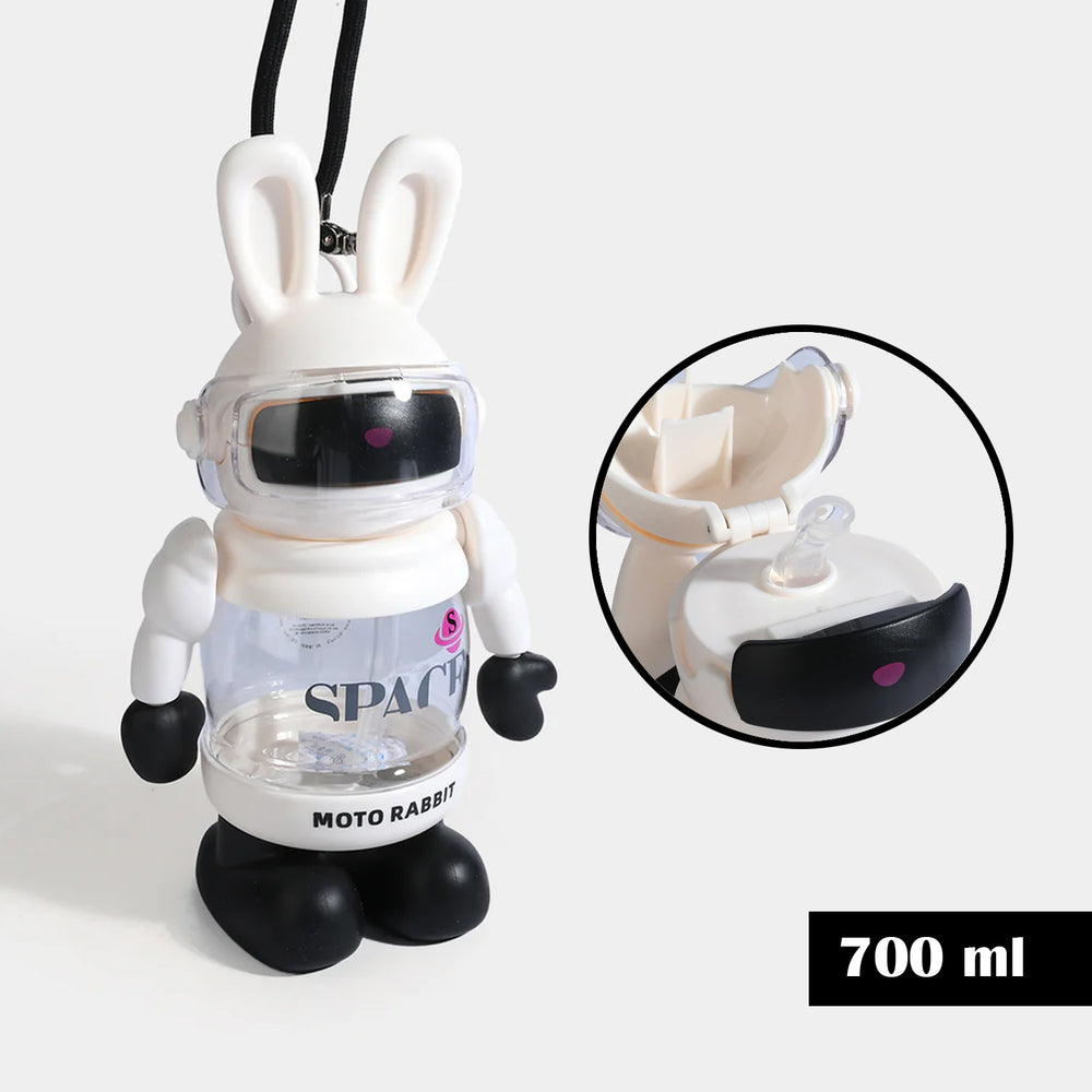 RABBIT STRAW WATER BOTTLE/BEAKER | SH2691 - WHITE