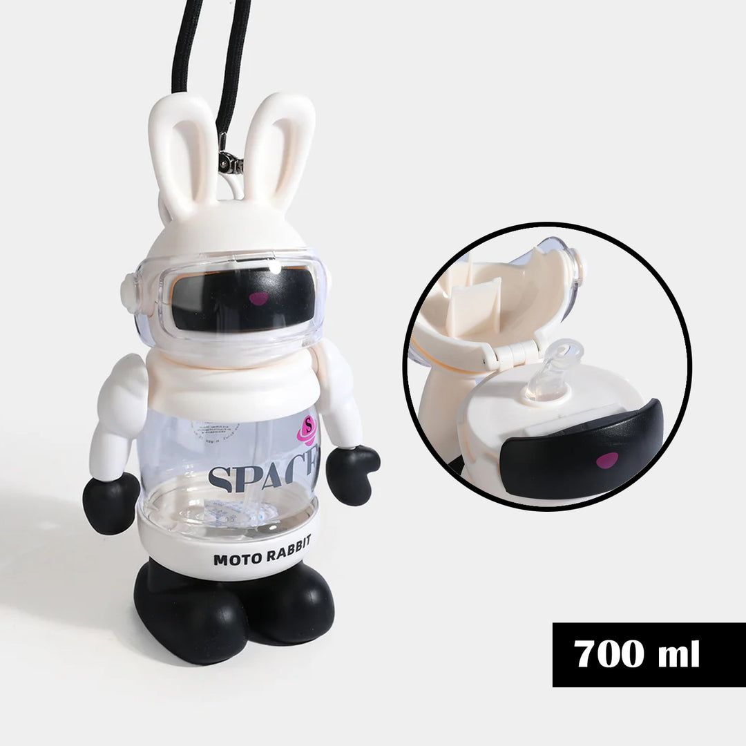 RABBIT STRAW WATER BOTTLE/BEAKER | SH2691 - WHITE