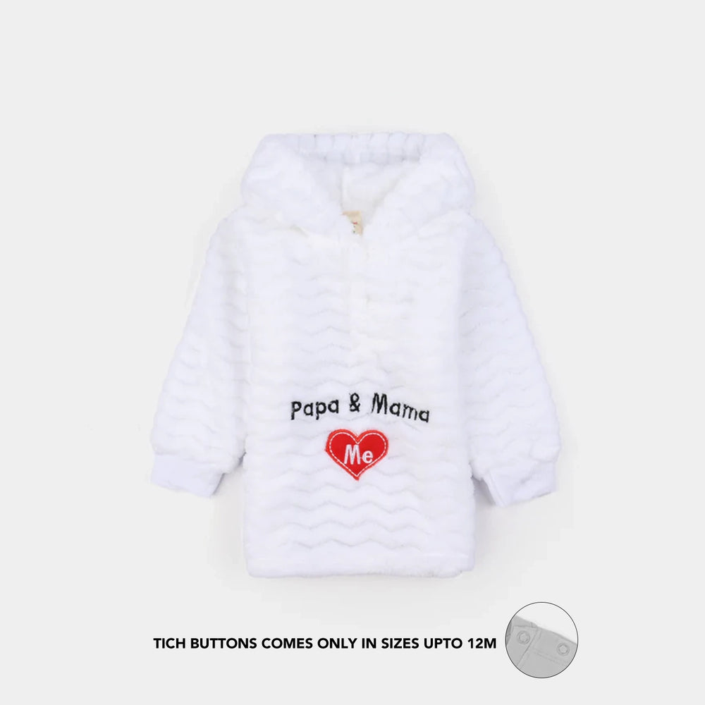Infant Boys Faux fur 2 Pcs Suit -White