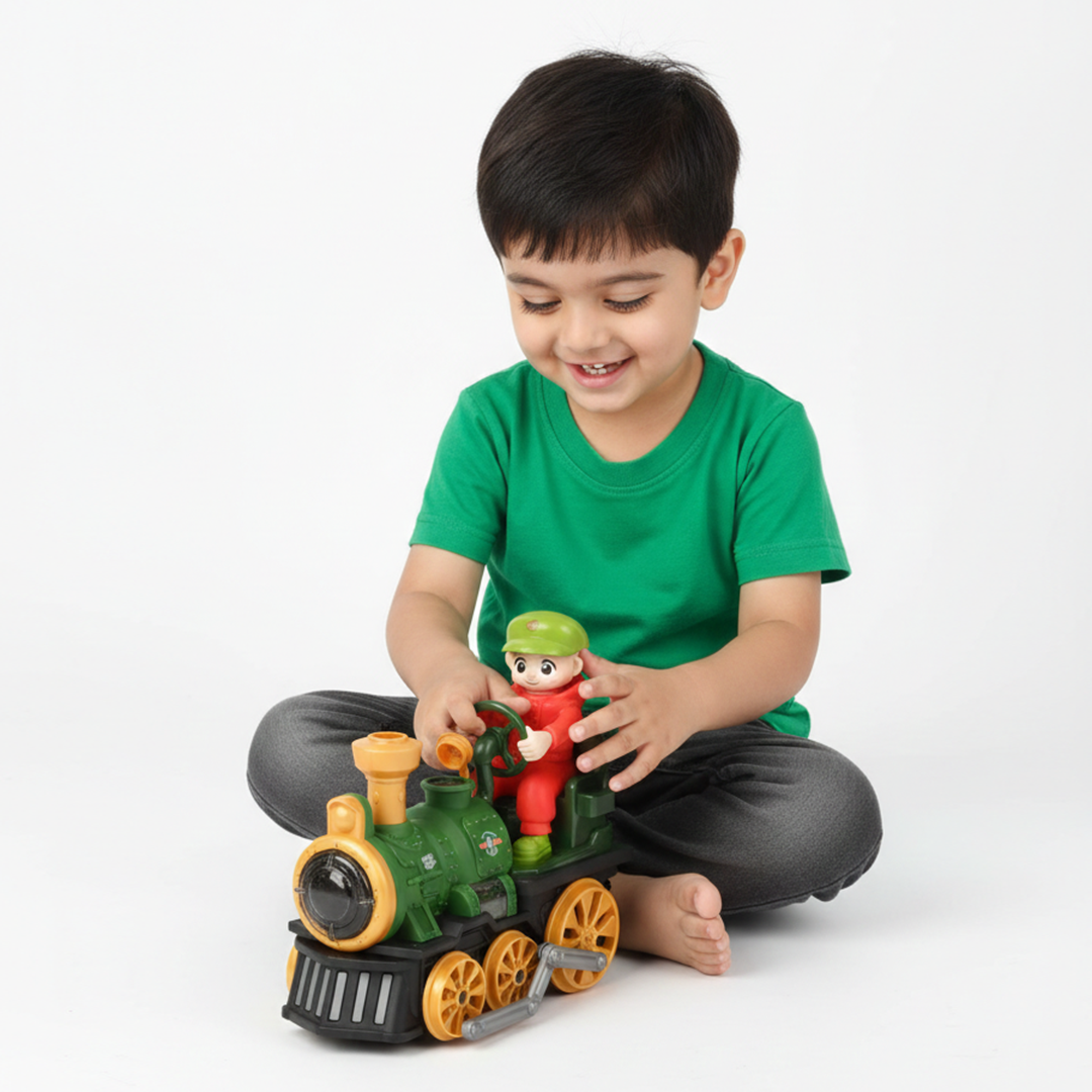 Electric Spray Train | Walking, Rotating & Mist-Spraying Toy Train