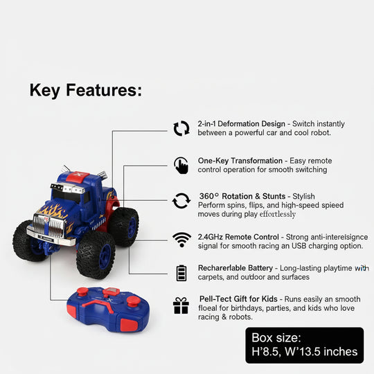 Remote Control Deformation Stunt Car for Kids