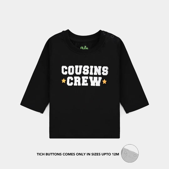 Infant Boys Jersey/Terry T-Shirt (Cousins Crew) - Black