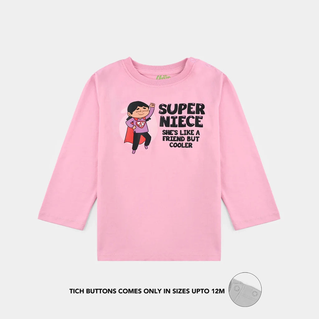Infant Girls Jersey/Terry T-Shirt - Pink