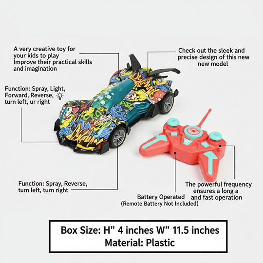 Remote Control Car with Spray for Kids