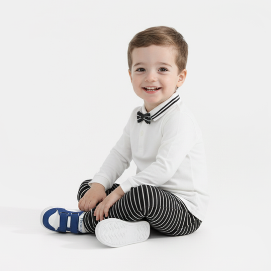 Infant Boys Jacquard Suit (Pop Up Jacquard) - White/Black