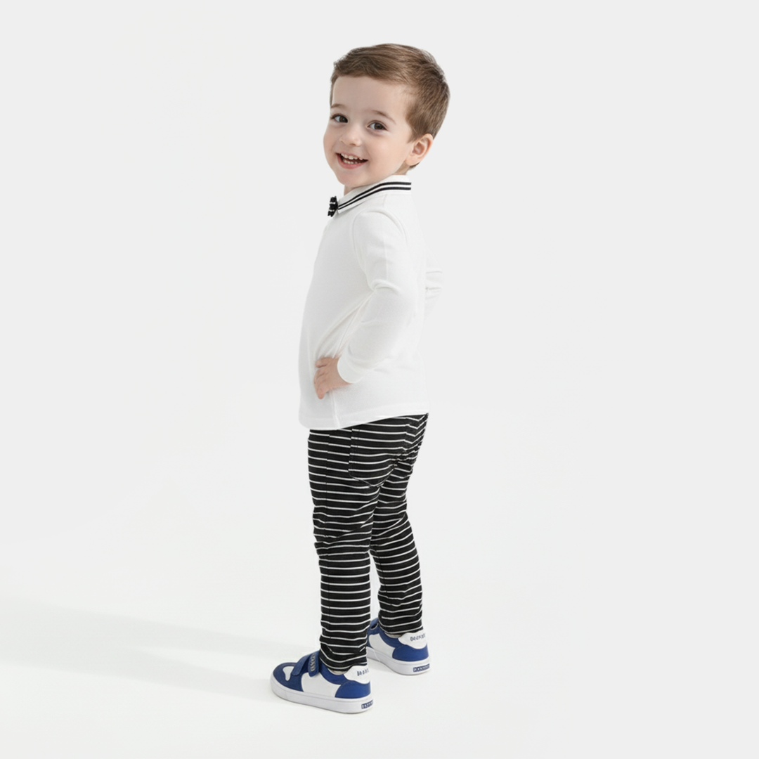 Infant Boys Jacquard Suit (Pop Up Jacquard) - White/Black