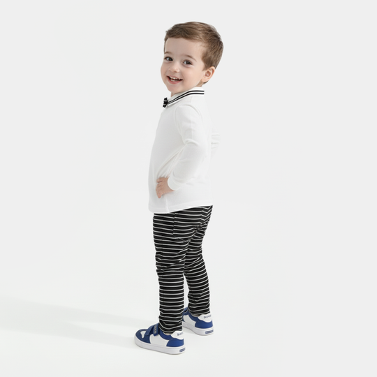 Infant Boys Jacquard Suit (Pop Up Jacquard) - White/Black