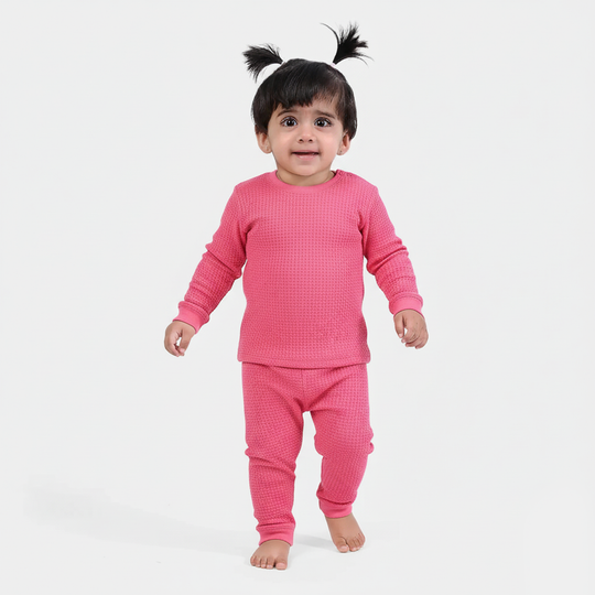 Infant Unisex Thermal Inner Wear Suit-Hot Pink