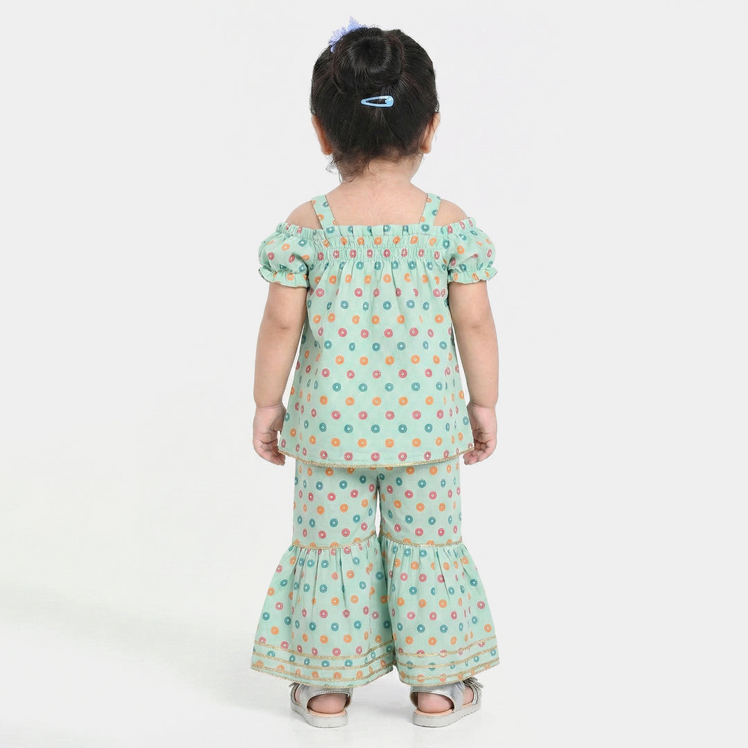 Infant Girls Raw Silk 2Pcs - Mint Green