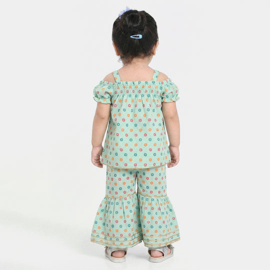 Infant Girls Raw Silk 2Pcs - Mint Green