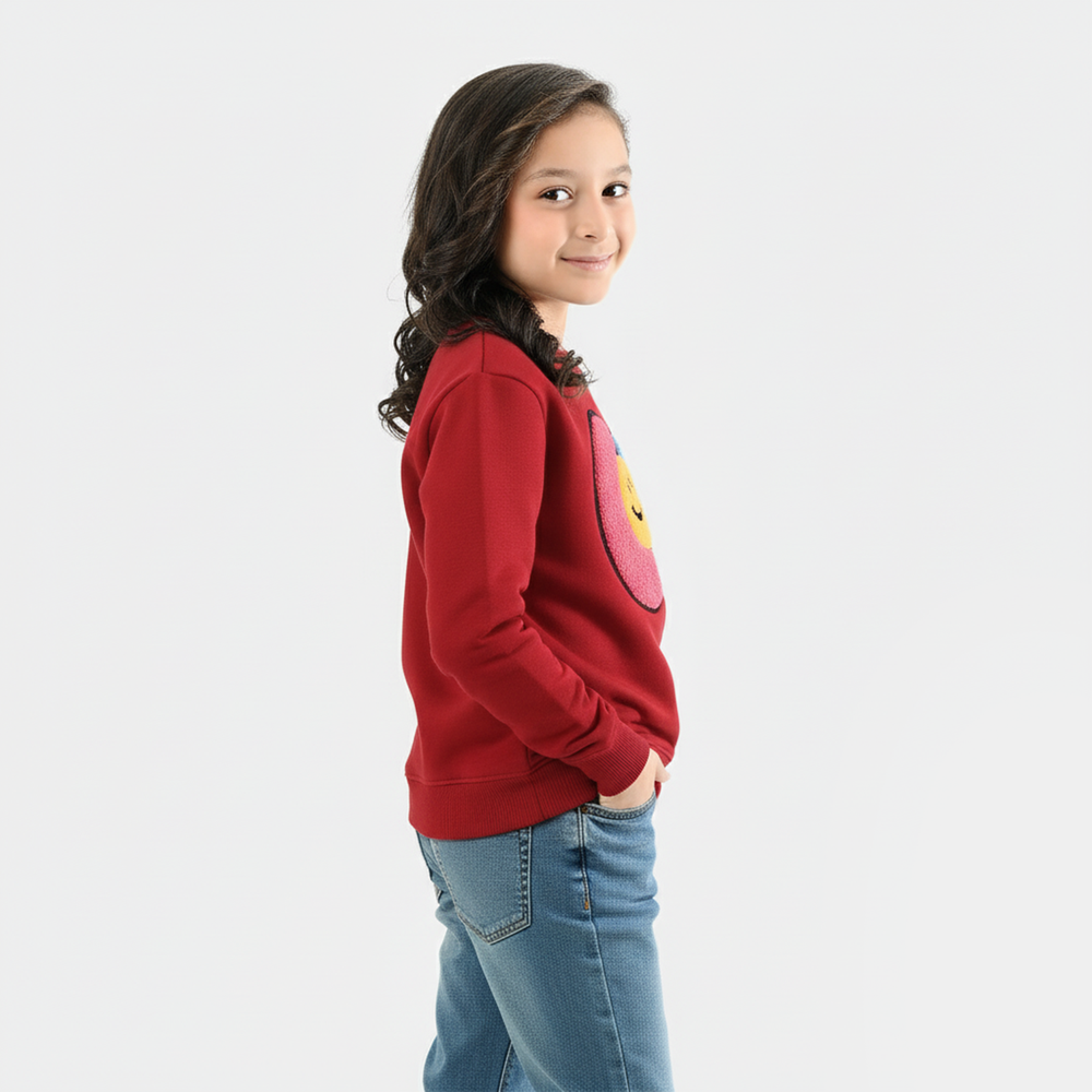 Girls Fleece Sweatshirt LOVE - Red