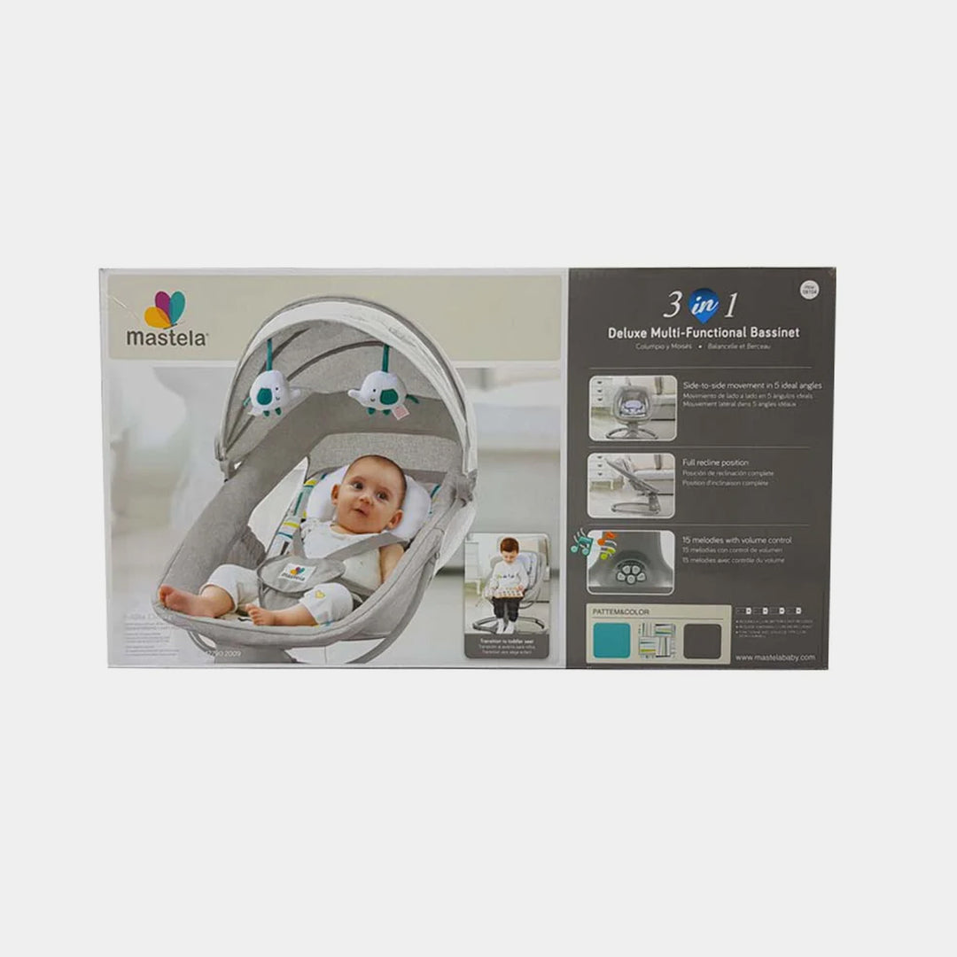 Mastela 3in1 Deluxe Multi Functional Bassinet - Grey (08104)