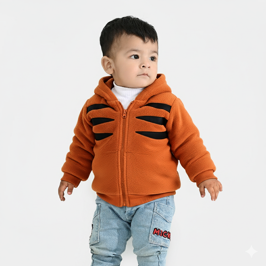 Infant Boys Sherpa Jacket Tiger - Orange