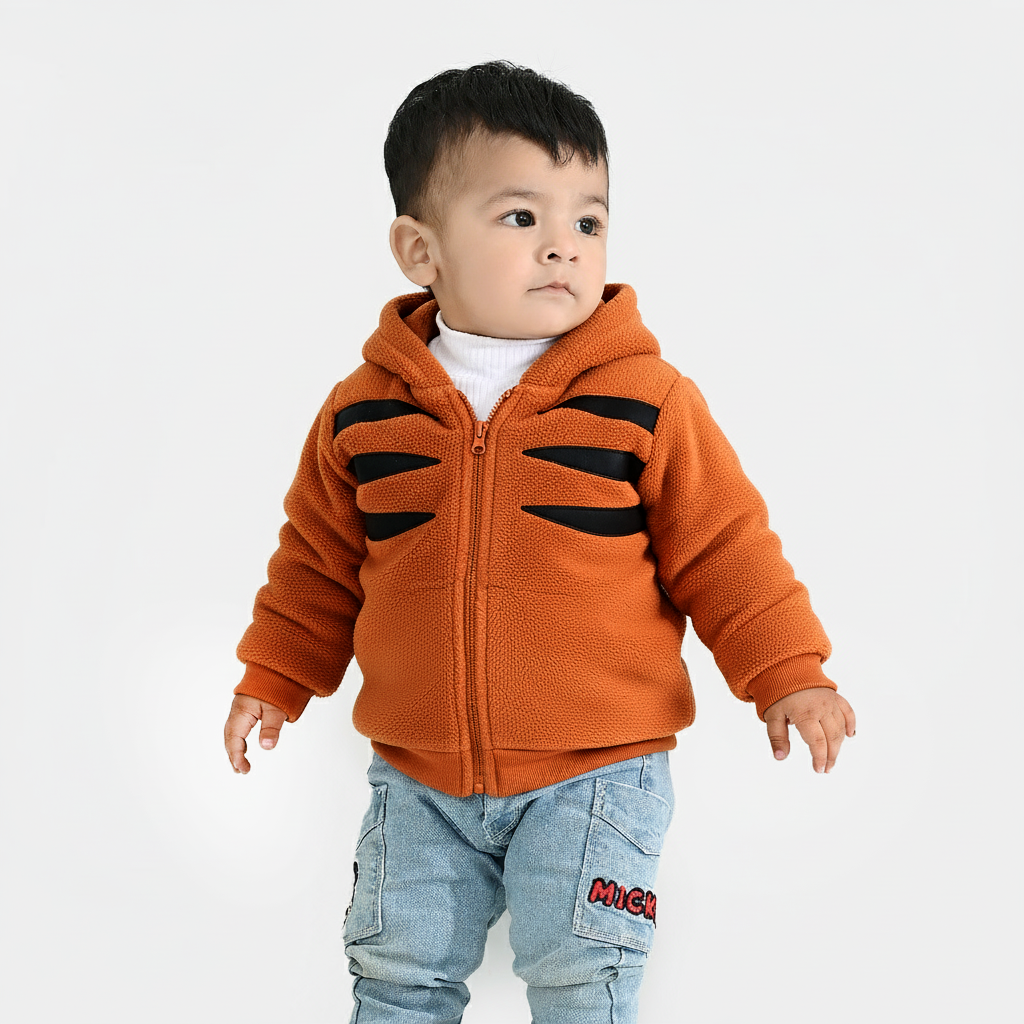 Infant Boys Sherpa Jacket Tiger - Orange