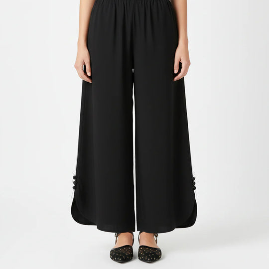 Girls Cotton Culottes Round - Black
