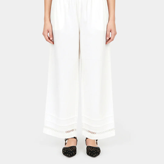 Girls Cotton Culotte Pintex - White