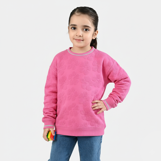 Girls Jacquard T-Shirt - Pink