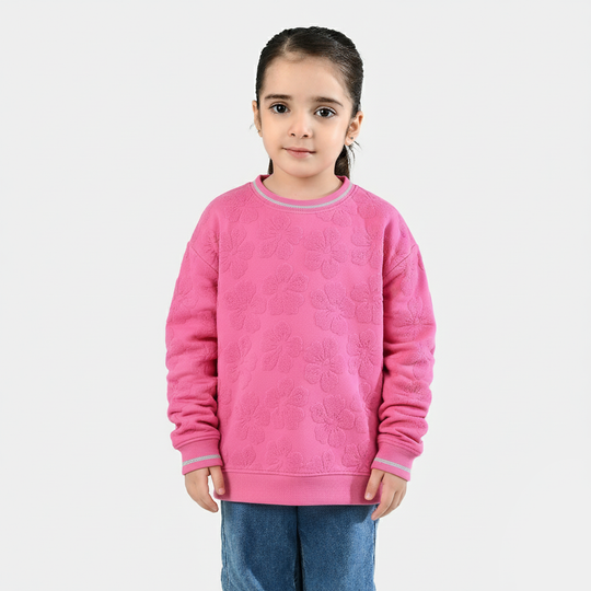Girls Jacquard T-Shirt - Pink
