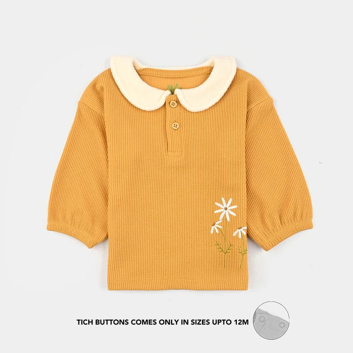 Infant Girls Jacquard Suit - Yellow