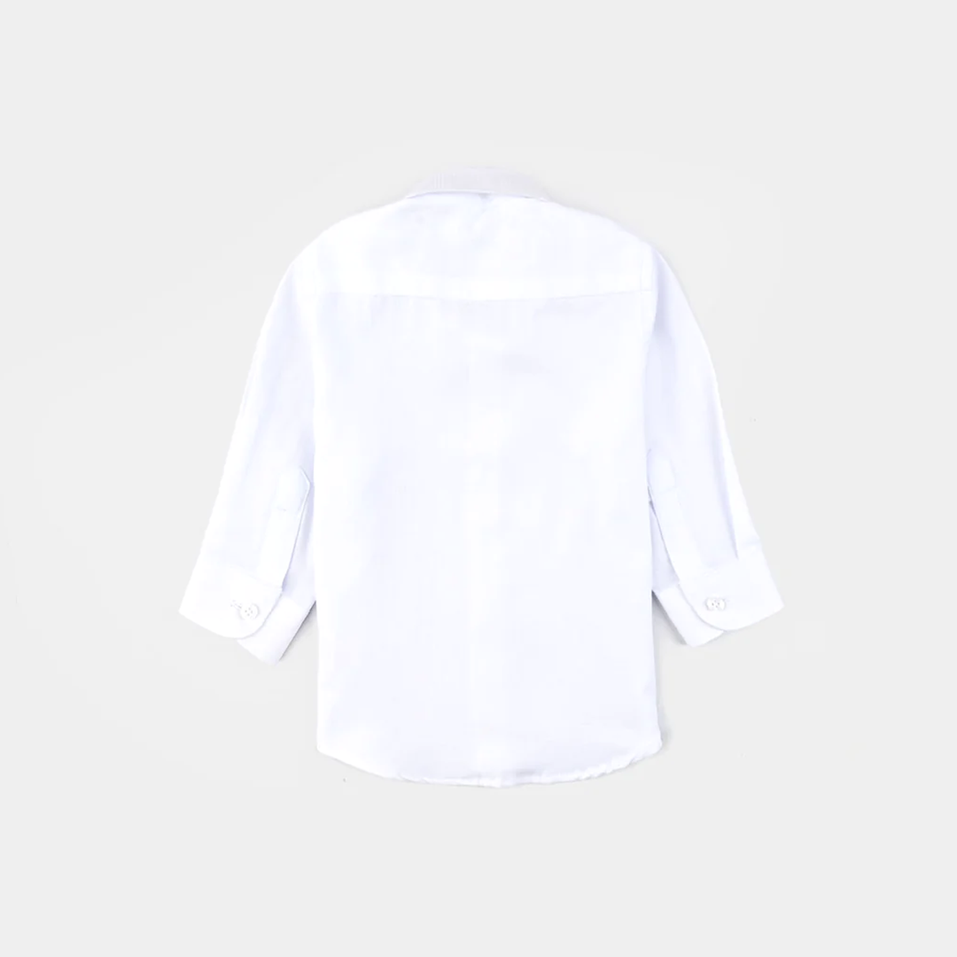 Infant Boys Dobby Formal Shirt-White