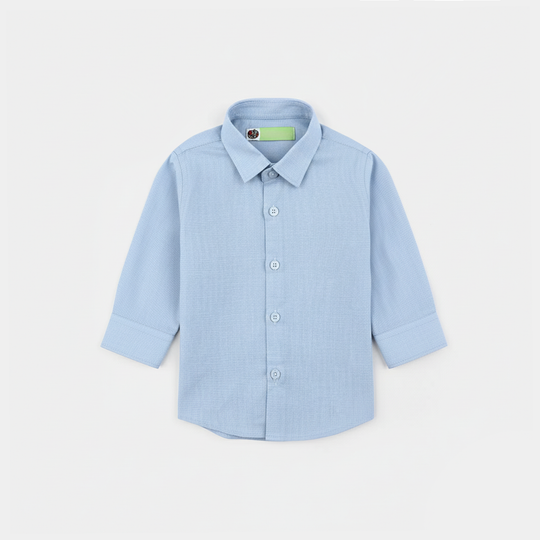 Infant Boys Chambray Formal Shirt-BLUE