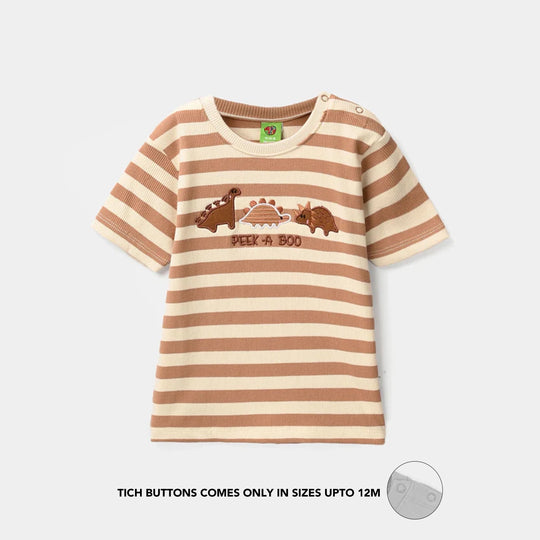 Infant Boys Rib Knitted Suit - Brown