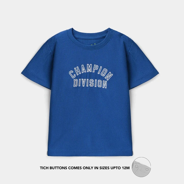 Infant Boys Poly Jersey Knitted Suit (CHAMPION) - Navy