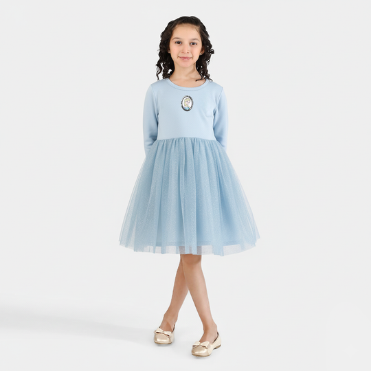 Girls Net Frock - Light Blue