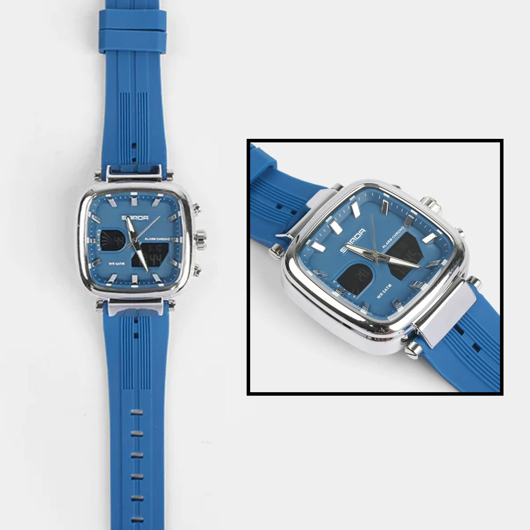 Fashion Square Dual-Display Premium Wrist Watch