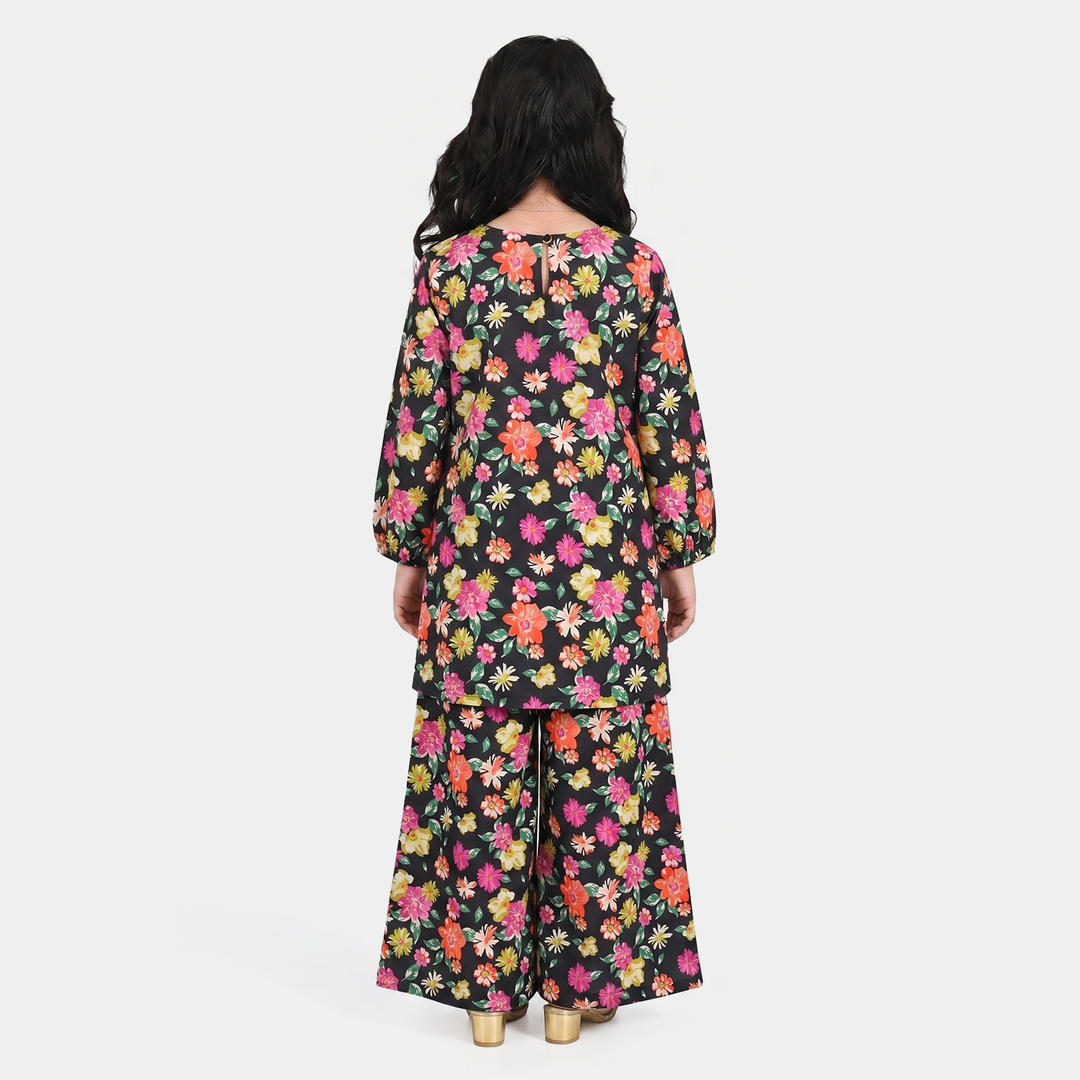 Girls Cotton Printed 2Pcs Raspberry - Multi