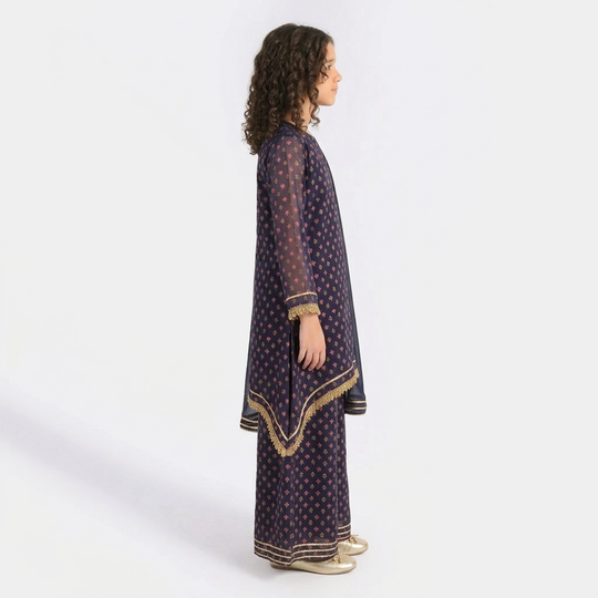 Teens Girls Chiffon 3-Piece Suit (Reet) - Purple