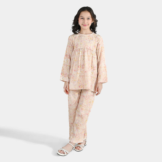 Girls Cotton CO-Ord Set - Multi
