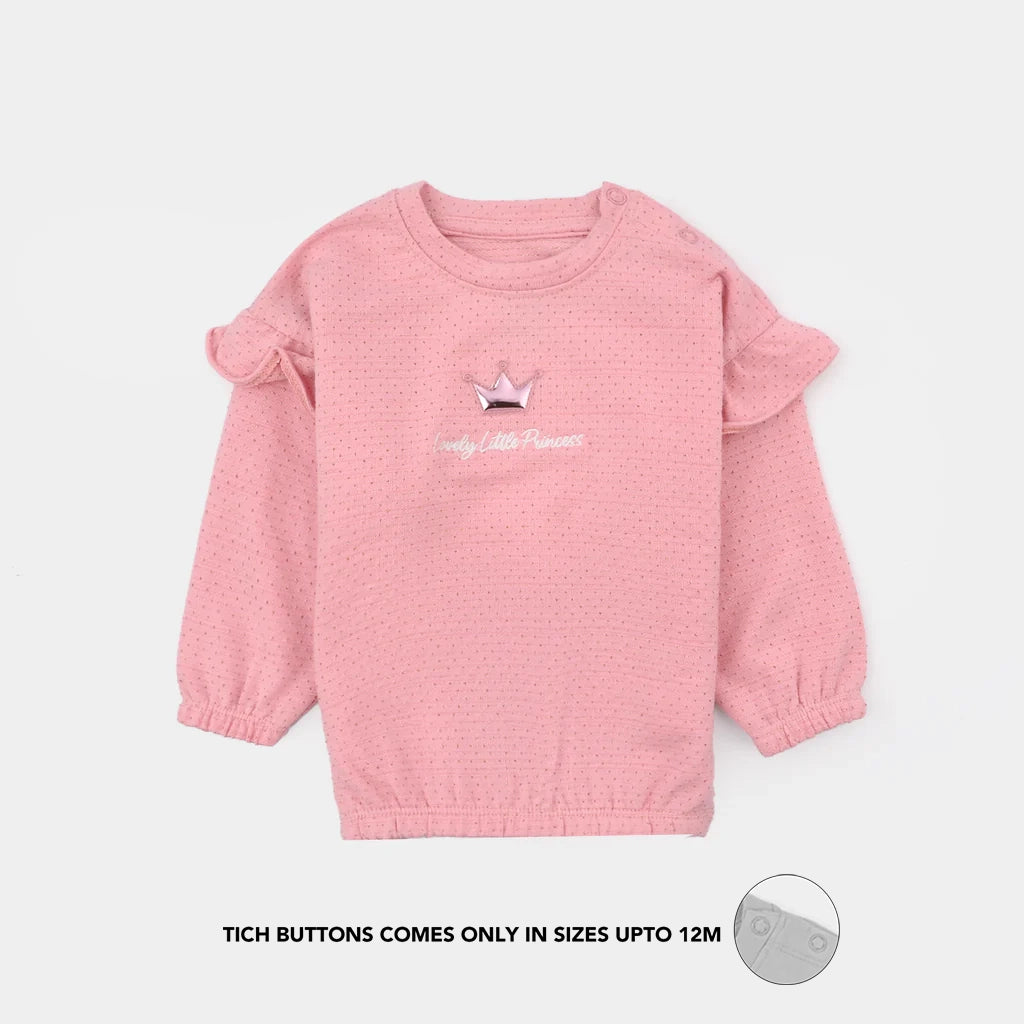 Infant Girls Jacquard Sweatshirt - Pink
