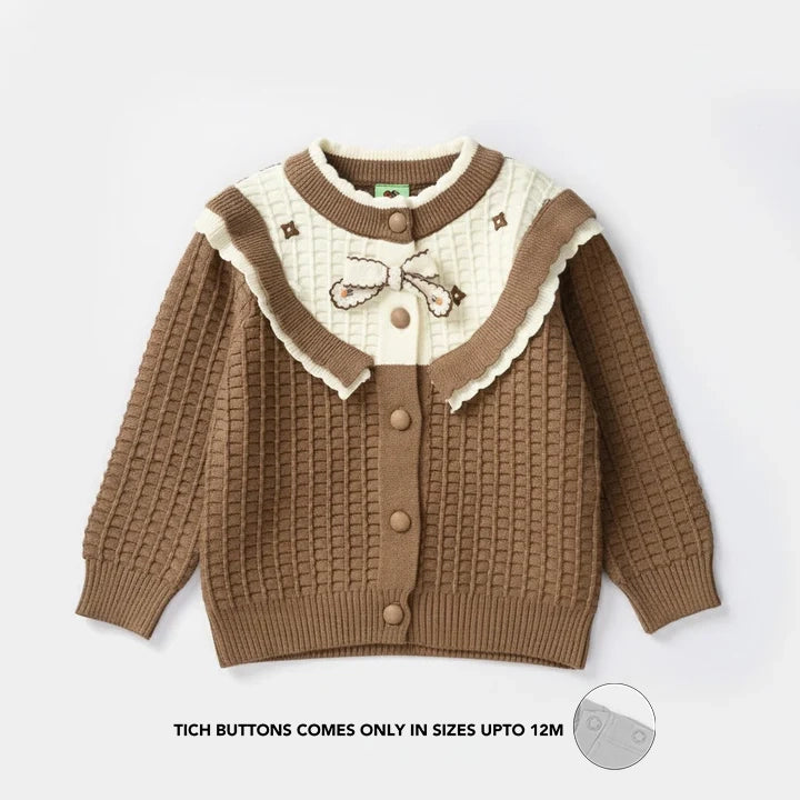 Infant Girls Acrylic Suit - Brown