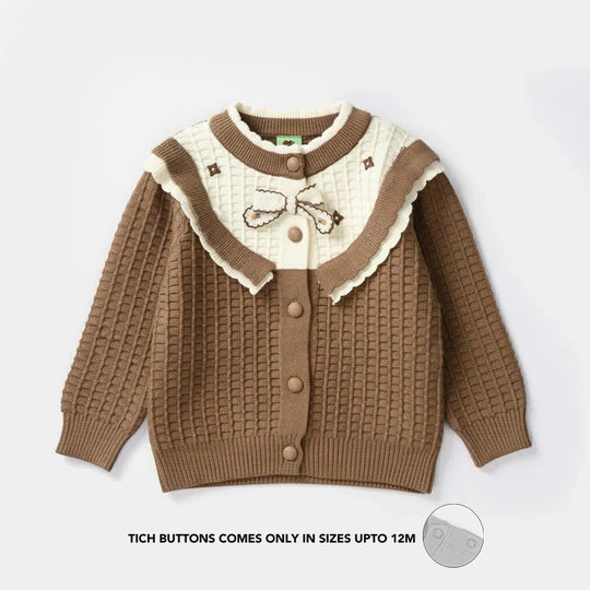 Infant Girls Acrylic Suit - Brown