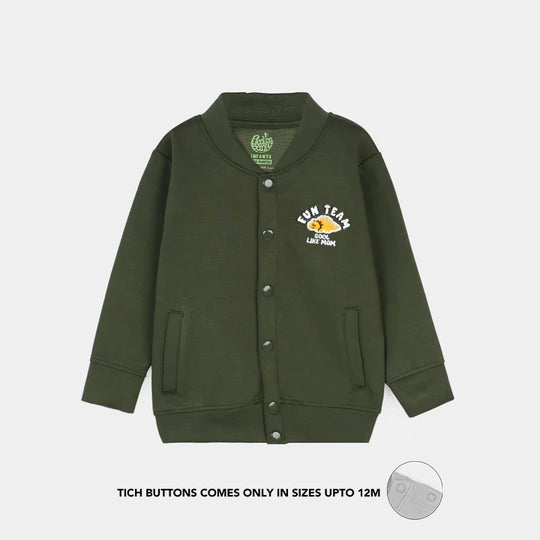 Infant Boys Cotton Interlock Suit - Olive Green