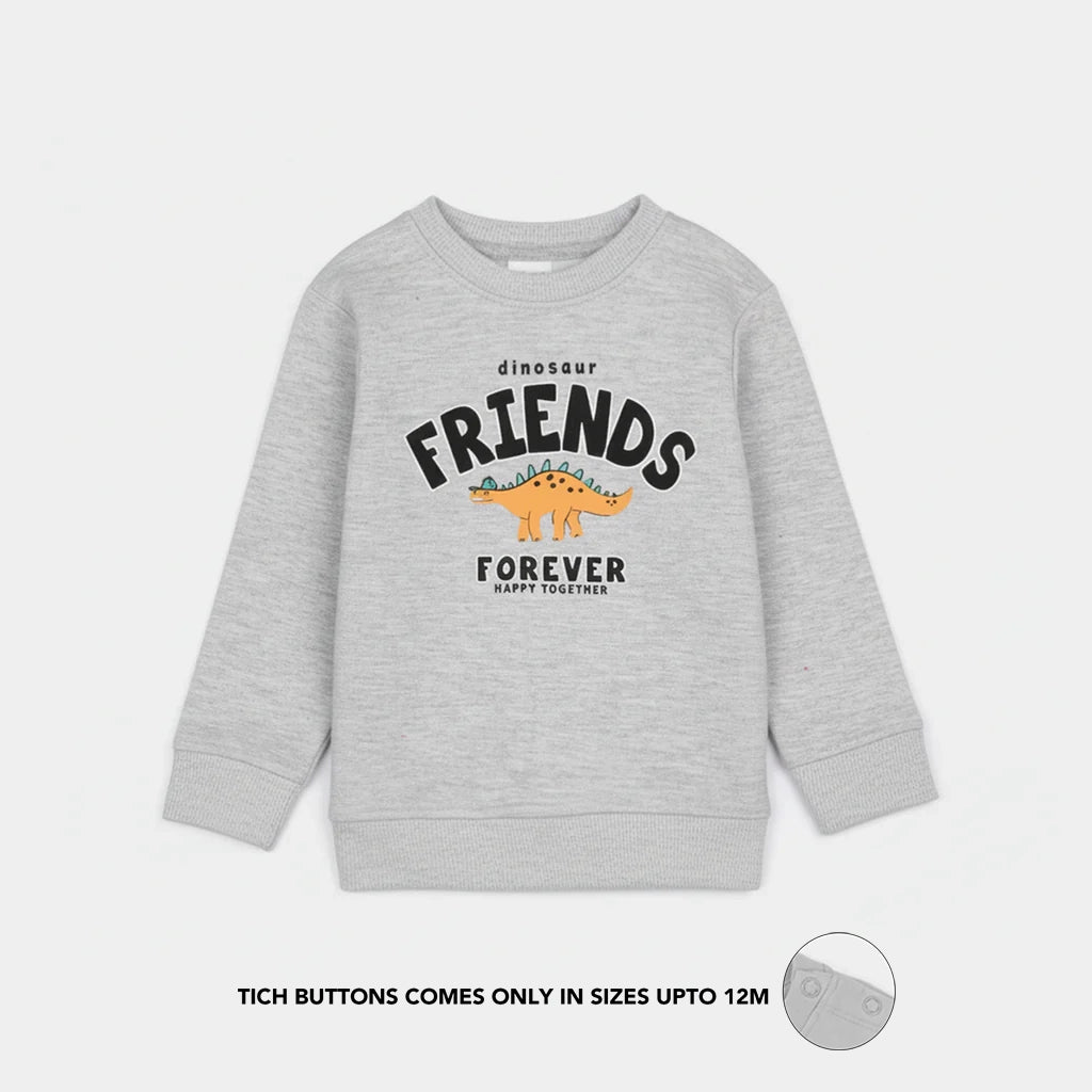 Infant Boys Fleece Sweatshirt Friends - Grey